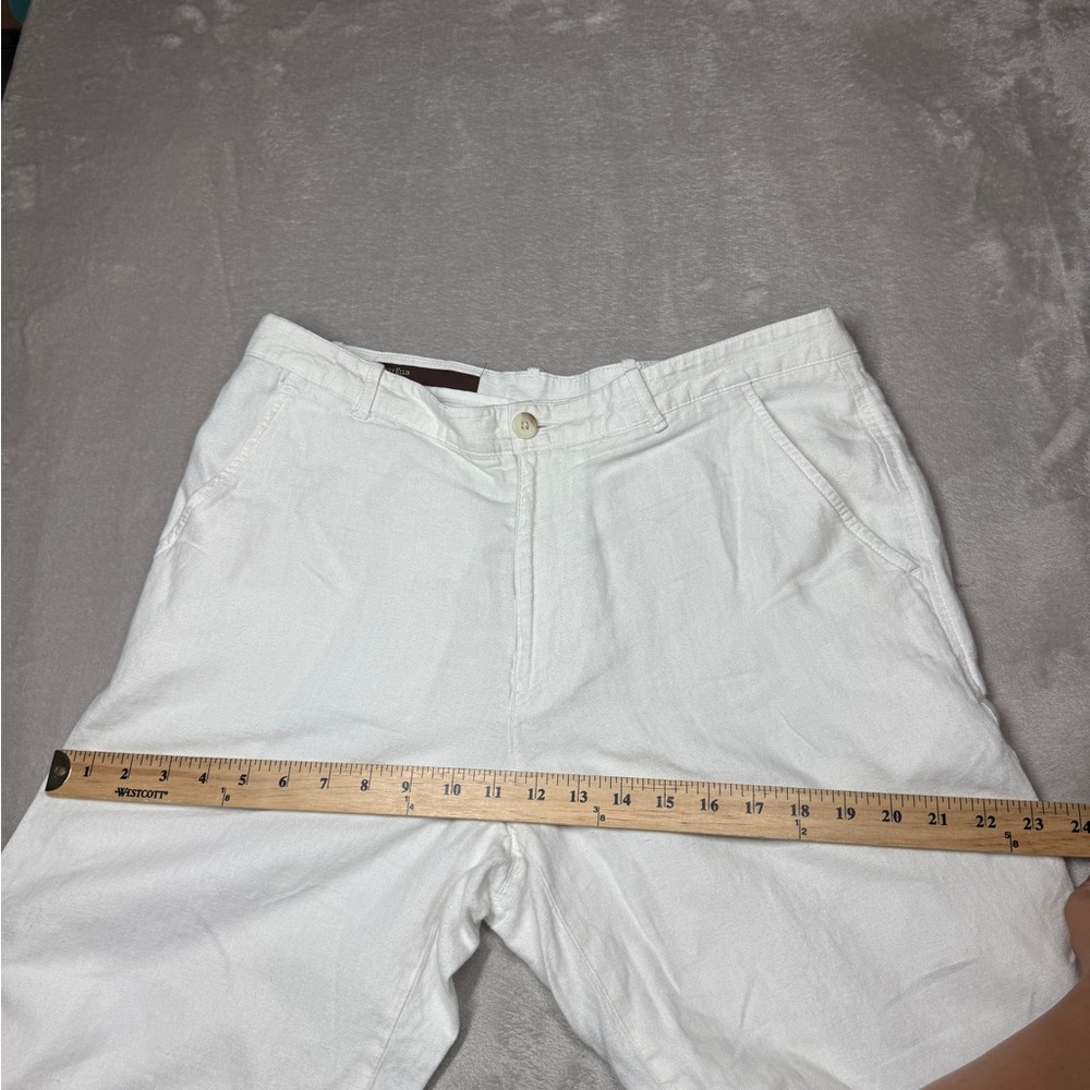 Perry Ellis Men’s Linen Cotton Blend Coastal Nautical White Shorts Size 34 - Picture 6 of 16